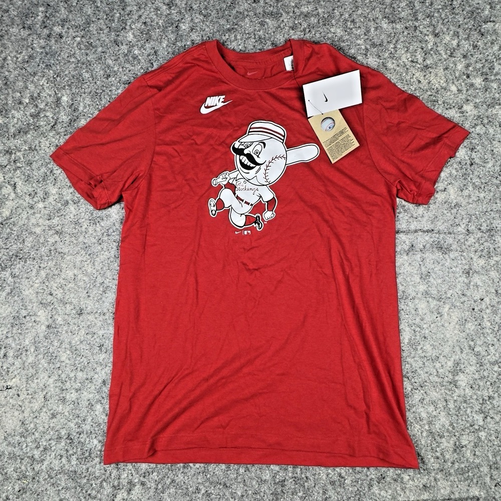 Nike Cincinnati Reds Cooperstown Collection T-Shirt Red Stockings - Sz Med - NEW